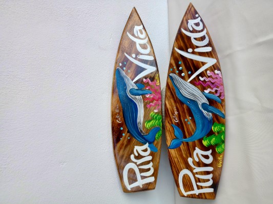 wood handcraft whale pura vida